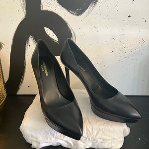 Saint Laurent Black Leather Heels